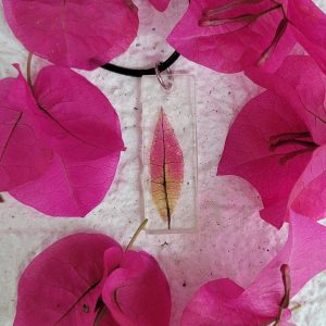 Handmade Bougainvillea Resin Necklace