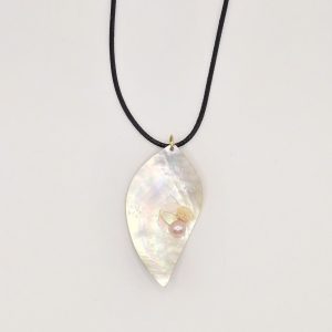 Handmade Carved Seashell Pendant Necklace