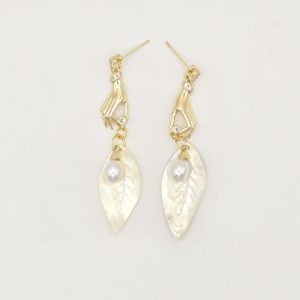 Hand-Carved Shell Drop Earrings