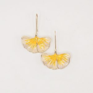 Golden Ginkgo Leaf Earrings – Handcrafted Elegance